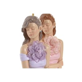DKD Home Decor Joyero Shabby Resina Lila Rosa 6 x 33 x 12.5 cm Decoración Hogar