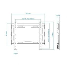 TooQ LP1043F-B Soporte de Pared Fijo para TV de 23-43 pulgadas, hasta 45 kg, Negro, 20 mm de distancia a pared, compatible VESA
