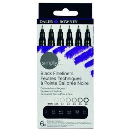 Rotulador Daler Rowney Fineliner Negro Simply Estuche De 6 Precio: 6.50000021. SKU: B1A4A68MBR