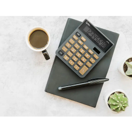 Liderpapel xf18 Calculadora de sobremesa, 8 dígitos, solar y pilas, gris, 127x105x24 mm