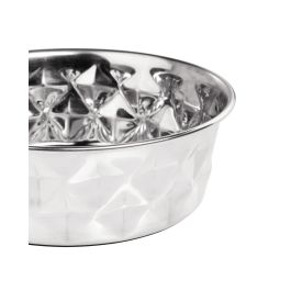 Hunter Namy Comedero Acero Inoxidable 550 mL con Aro Antideslizante, Forma Diamante, Fácil Limpieza, Resistente y Apto Lavavajillas.