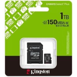 Kingston SDCS3/1TB Tarjeta de Memoria microSDXC 1TB Clase 10 U3 A1 con Adaptador, 150MB/s