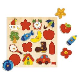 Goula Puzzle Encajable de Madera Siluetas 15 Piezas con Base - Edad Mínima 14 Meses