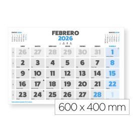 Liderpapel Calendario Pared Clasico 2026 Lomo Engomado 60x40 cm Papel 105 gr Precio: 15.4396. SKU: B1GHPHYJF8