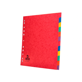 Q-connect Separadores Cartulina Brillo Juego de 12 DIN A4+ Colores Vivos Opacos