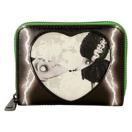 Loungefly Cartera Disney Sparky Frankenweenie Brilla Oscuridad - Piel Sintética con Glitter 12.5x10cm, 4 Ranuras Tarjeta