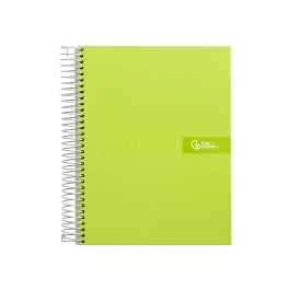 Liderpapel Cuaderno Espiral Micro Crafty A5, Tapa Forrada, 120 Hojas, 90gr, Cuadro 5mm, Verde