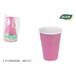 Set de 10 Vasos Bicolor Rosa y Blanco 450 ml Algon (18 Unidades) Precio: 18.8899997. SKU: B18VM8HEWS