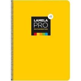 Lamela Cuaderno Espiral 100H Folio 90 gr Cuadrovía 4 mm C-Margen Cubierta Extradura Amarillo -Paquete 5U- Precio: 35.50000003. SKU: B14Y545W3E