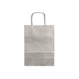 Bolsa Papel Q-Connect Kraft Plata XS Con Asa Retorcida 180x240X80 mm 25 unidades