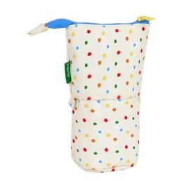 Estuche Escolar con Accesorios Benetton Topitos Blanco (8 x 19 x 6 cm) (32 Piezas)