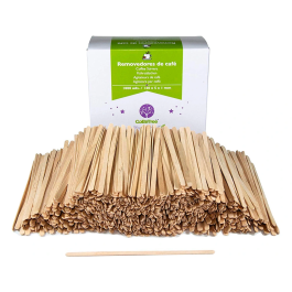 Paletina agitadora de madera 14 cm con funda individual, bolsa de 1000 unidades