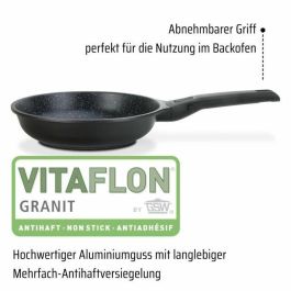 GSW 167833 Sartén Easy Click de Aluminio y Plástico 28 cm con Tapa de Cristal - Negra