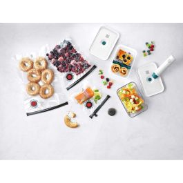 Zwilling 36815-014-0 Fresh&Save Set de Envasado al Vacío Mediano La Mer Azul con Bomba y Recipiente de Vidrio, 5 Bolsas