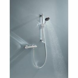 Set de ducha con mezclador termostático, rociador de 3 chorros, barra de 60 cm y flexo - GROHE 34237003 - Ahorro de agua - Cromo