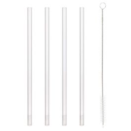 Cook Concept Juego de 4 Pajitas Reutilizables de Vidrio para Cóctel