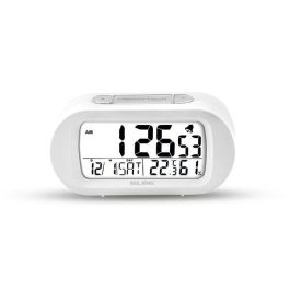 Elbe Reloj Despertador RD-009-B Temperatura Humedad Pantalla 9cm Blanco