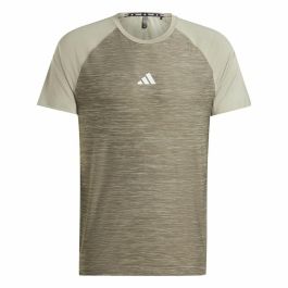 Camiseta de Manga Corta Hombre Adidas Gym+ 3 Bandas Marrón