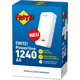 AVM FRITZ!Powerline 1240 AX Adaptador Powerline 1200 Mbit/s Wi-Fi 6 (802.11ax) Color Blanco