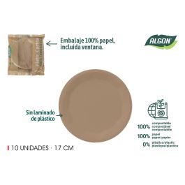 Set de 10 platos redondos de cartón kraft 17 cm Algon (24 Unidades) Precio: 11.49999972. SKU: B1AD236CD2