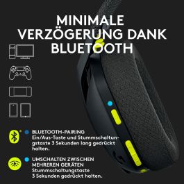 Logitech G435 Auriculares Gaming Inalámbricos LIGHTSPEED Bluetooth con Micrófono Beamforming 18h Batería 165g Negros y Amarillos
