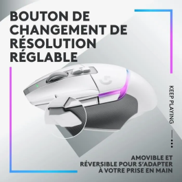 Logitech G G502 X Plus Lightspeed Mouse Gaming RVB Wireless Lightfor Hybrid Botones Hero 25K Sensor Blanco