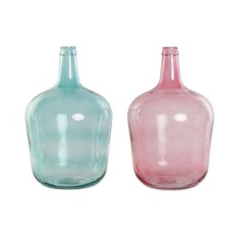 Jarrón DKD Home Decor Verde Rosa Cristal Templado 25 x 25 x 40 cm (2 Unidades) Precio: 47.49999958. SKU: B15AHHEGF3