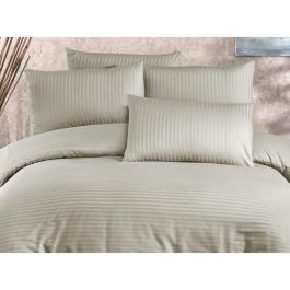 Juego de cama 220x240 cm + 2 fundas de almohada 60x60 cm - 70% poliéster, 30% algodón - Capuchino ASI8683743939206