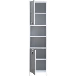 Parisot TOP500567 Columna de baño de tablero de partículas, blanco y gris, 2 puertas, L39,5 x P19,5 x H170