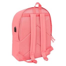 Safta Mochila Doble para Portátil 15.6" + USB F.C.Barcelona Chica Coral 31x44x18 cm