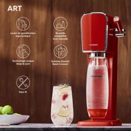 Sodastream SOD7290116740249 Máquina de agua con gas ART Mandarine, incluye botella 1L compatible lavavajillas y recarga gas 60L