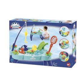 Ecoiffier Mesa de Pesca con 4 Patos, Caña, Red, Tobogán y Manivela para Patos, Juego Infantil +18 Meses con Desagüe Fácil