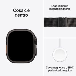 Apple Watch Ultra 3 GPS/Cellular 49mm Caja Titanio Negro Correa Milanese Negra M MF1Q4QL/A