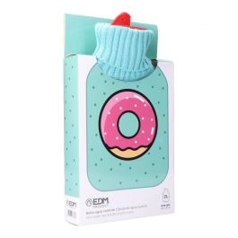 Edm Bolsa de Agua Caliente 2 L Modelo Donut Glaseado con Funda de Lana Verde Agua - Calidez y Confort Duradero