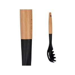 Cuchara para Servir Pasta Kinvara KT190072-6 PBT Negro Natural Madera 6 x 33,5 x 6 cm (12 Unidades)