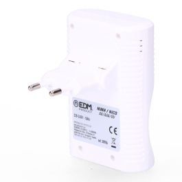 Edm Cargador de pilas para 4 pilas AA AAA 9V 220-240V 50Hz sin pilas