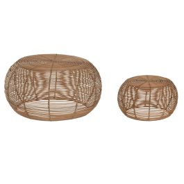 Mesa Centro Balines DKD Home Decor Natural 60 x 30 x 60 cm Set de 2