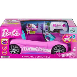 Barbie Coche Radio Control Teledirigido Descapotable Rosa 2.4 GHz. Juguete con Control Remoto para Niños y Niñas 4+ años. Funciona con Pilas AA.