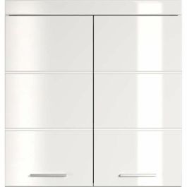 Trendteam Mueble de baño alto Amanda con 2 puertas, Blanco, L73 x P23 x H77 cm