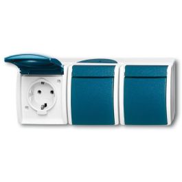 BUSCH-JAEGER 2300/3EW-53 Enchufe con Tapa Abatible Horizontal 3 Tomas Ocean IP44 Gris/Azul Precio: 66.2354. SKU: B127F4DS4A