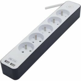 Regleta de alimentación CHACON 5 enchufes 16 A con 2 puertos USB y cable de 1,5 m HO5VV-F 3x1.5 mm² blanco y gris Precio: 29.49999965. SKU: B156GGKXFB