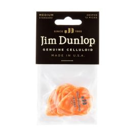 Dunlop Pack 12 Púas Genuine Celluloid Naranja Perlado - Grosor Medium