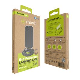 Muvit Funda Recycletek para iPhone 15 - Transparente, Ecológica, Certificación GRS Muvit Funda Recycletek para iPhone 15 - Transparente, Ecológica, Certificación GRS