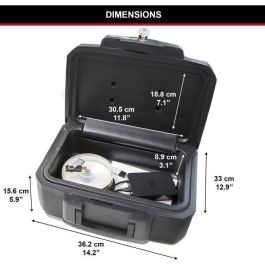 Master Lock Caja Fuerte Ignífuga e Impermeable 4,9L - Protección 30 Minutos Fuego Documentos y Medios Digitales con Llave