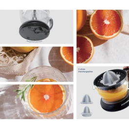 Arthur Martin Exprimidor Eléctrico de Cítricos AMPA07 - 700 ml - 2 Conos - Pico Vertedor