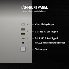 Corsair CC-9011289-WW Caja Gaming Midi Tower ATX MicroATX Mini ITX Vidrio Templado Refrigeración Blanco/Gris Satinado