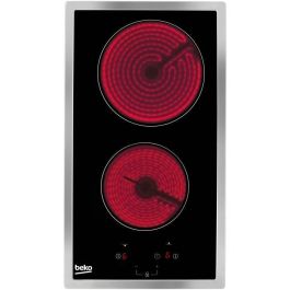 BEKO HDMC32400TX - Placa vitrocerámica - 2 zonas - 3000W - L28.8 x P57cm - Revestimiento de vidrio - Negro BEKO HDMC32400TX - Placa vitrocerámica - 2 zonas - 3000W - L28.8 x P57cm - Revestimiento de vidrio - Negro