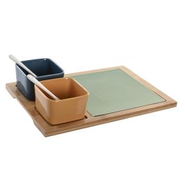 DKD Home Decor Aperitivo Scandi Set de 6 - Bandeja de Bambú y Porcelana Multicolor Natural, 21x6x31cm, Apto Microondas y Lavavajillas Precio: 21.49999995. SKU: S3041347