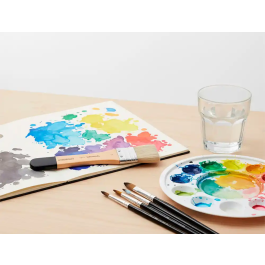 Liderpapel Brocha Paletina Plana Ancho 33.5 mm Pelo Cerda Certificado FSC