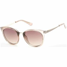 GUESS GU7459 57F Gafas de Sol Redondas Mujer, Montura Beige Brillante, Cristales Marrón Degradado, Patilla 140 mm GUESS GU7459 57F Gafas de Sol Redondas Mujer, Montura Beige Brillante, Cristales Marrón Degradado, Patilla 140 mm